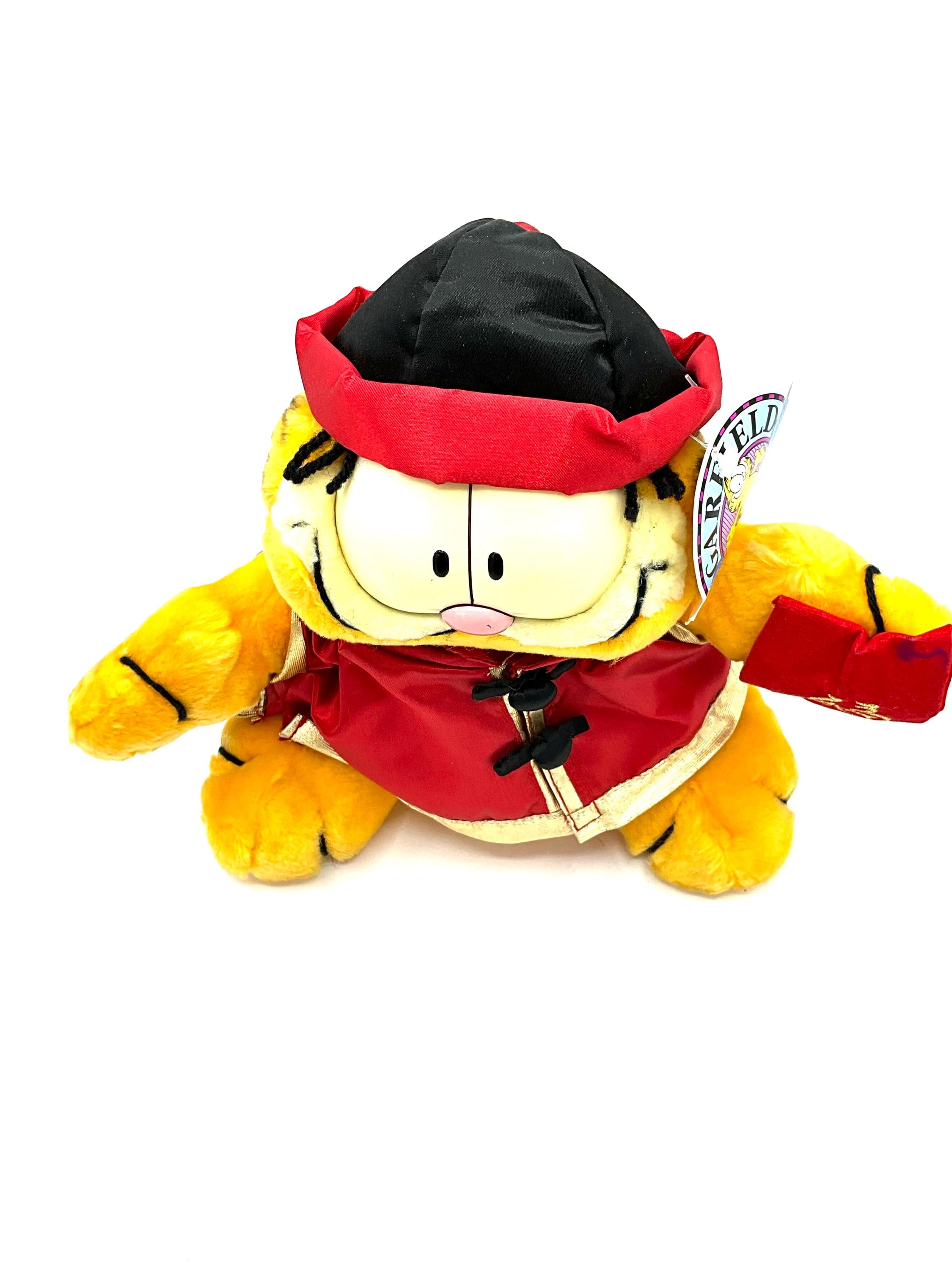 vintage Garfield 15周年記念 ぬいぐるみ チャイナ服 80's Gorgeous Collectible and Vintage Garfield Asian Cat, Stuffed, Push