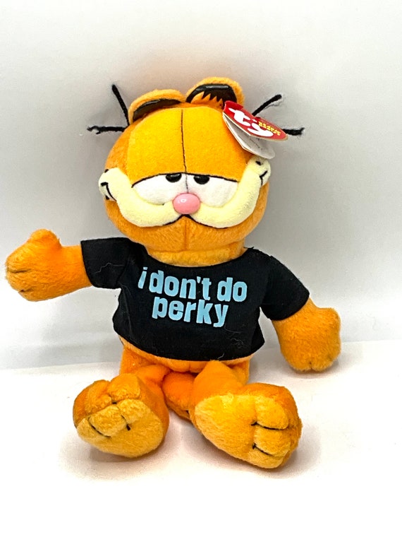 Gorgeous Collectible Vintage Stuffed Garfield With Black T-shirt
