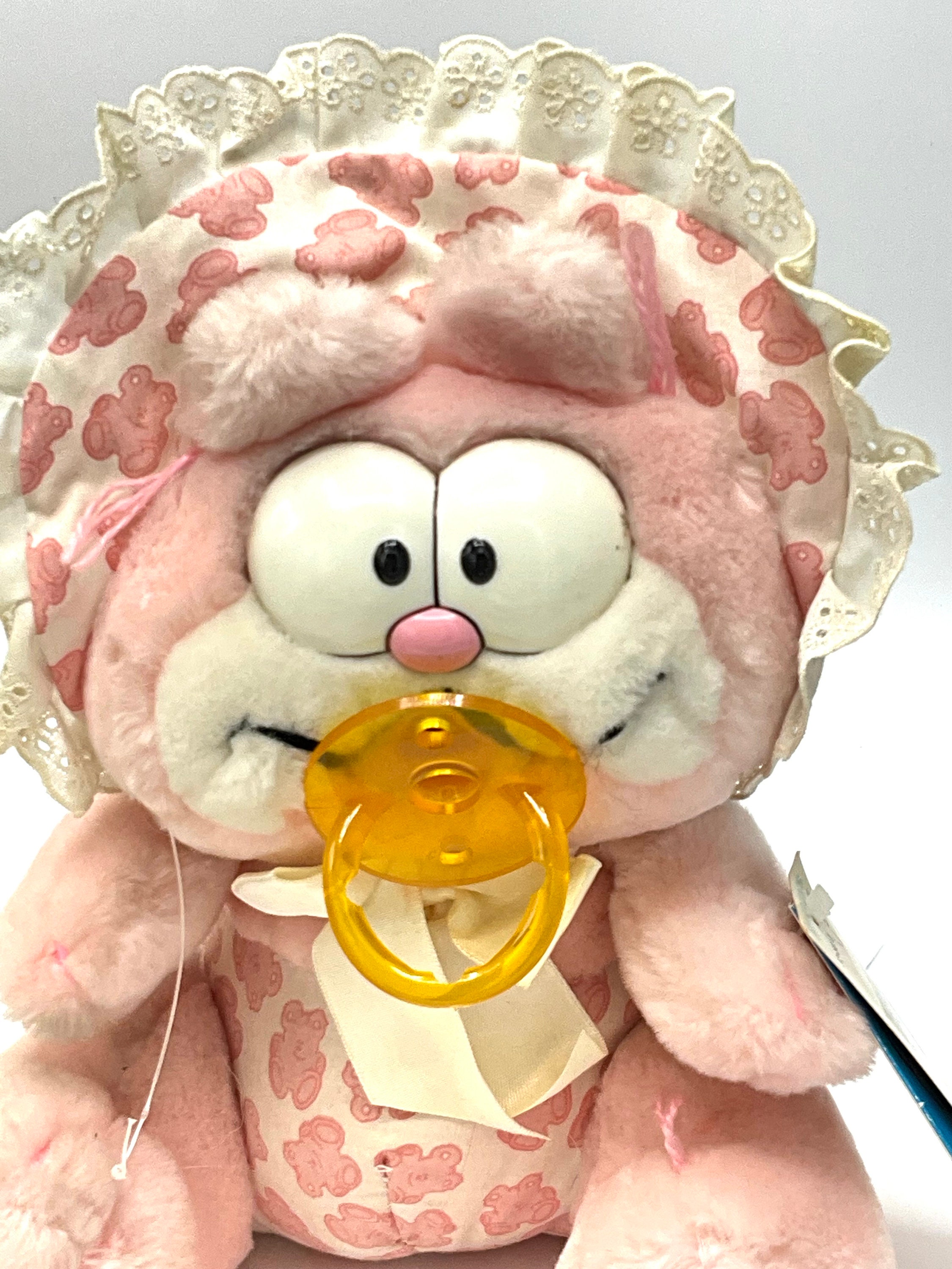 Superbe peluche Garfield rose de collection et vintage, chat, orange, assis  avec