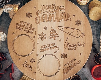 Dear Santa II - Tableau de Noël rotatif - Tableau de Noël gravé - Livraison mondiale gratuite avec FEDEX