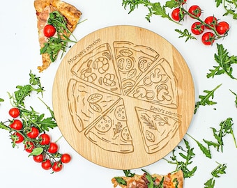 Equal Portions - Rotating Pizza Board - Engraved Pizza Board - Wooden Pizza Board - Free Worldwide Shipping With FEDEX