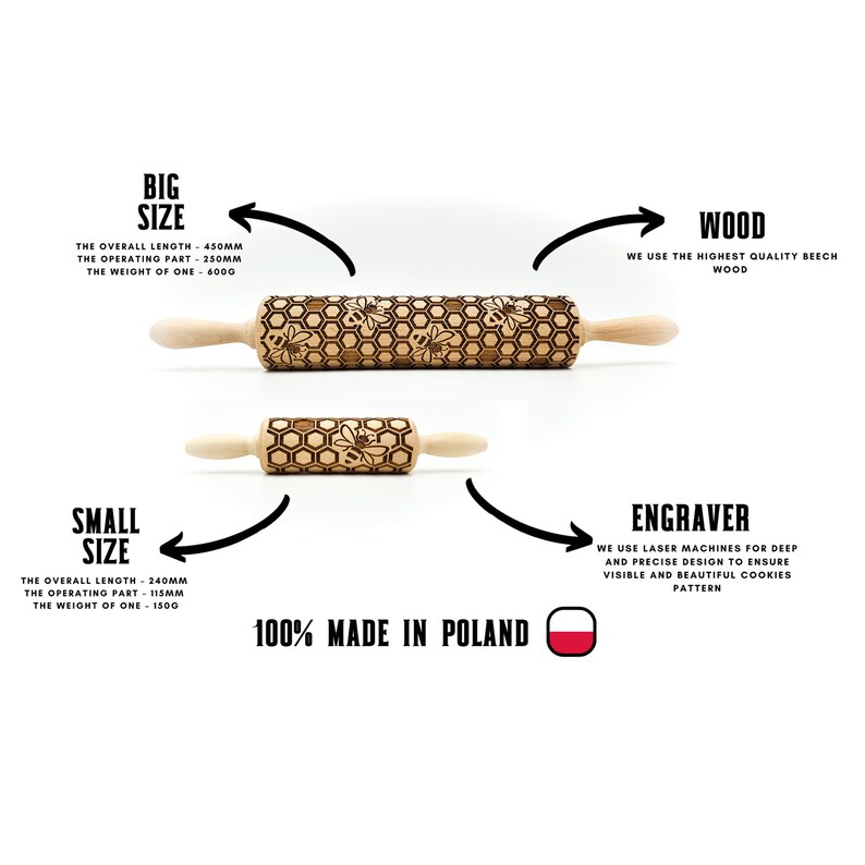Cartoon ocean rolling pin, embossing rolling pin, engraved rolling pin by laser image 6