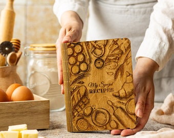Personalized Recipe Book Binder Journal Mothers Day Gift Cookbook Blank Recipe Binder Custom Recipe Journal