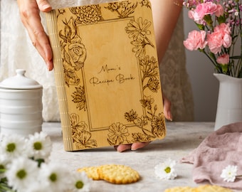 Personalized Recipe Book Binder Journal Mothers Day Gift Cookbook Blank Recipe Binder Custom Recipe Journal