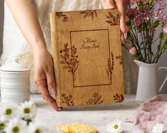Personalized Recipe Book Binder Journal Mothers Day Gift Cookbook Blank Recipe Binder Custom Recipe Journal