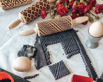 Square Wave rolling pin, embossing rolling pin, engraved rolling pin by laser