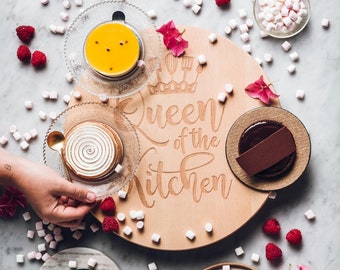 Queen of the Kitchen - Rotating Sweets Board - Engraved Sweets Board - Free Worldwide Shipping With FEDEX