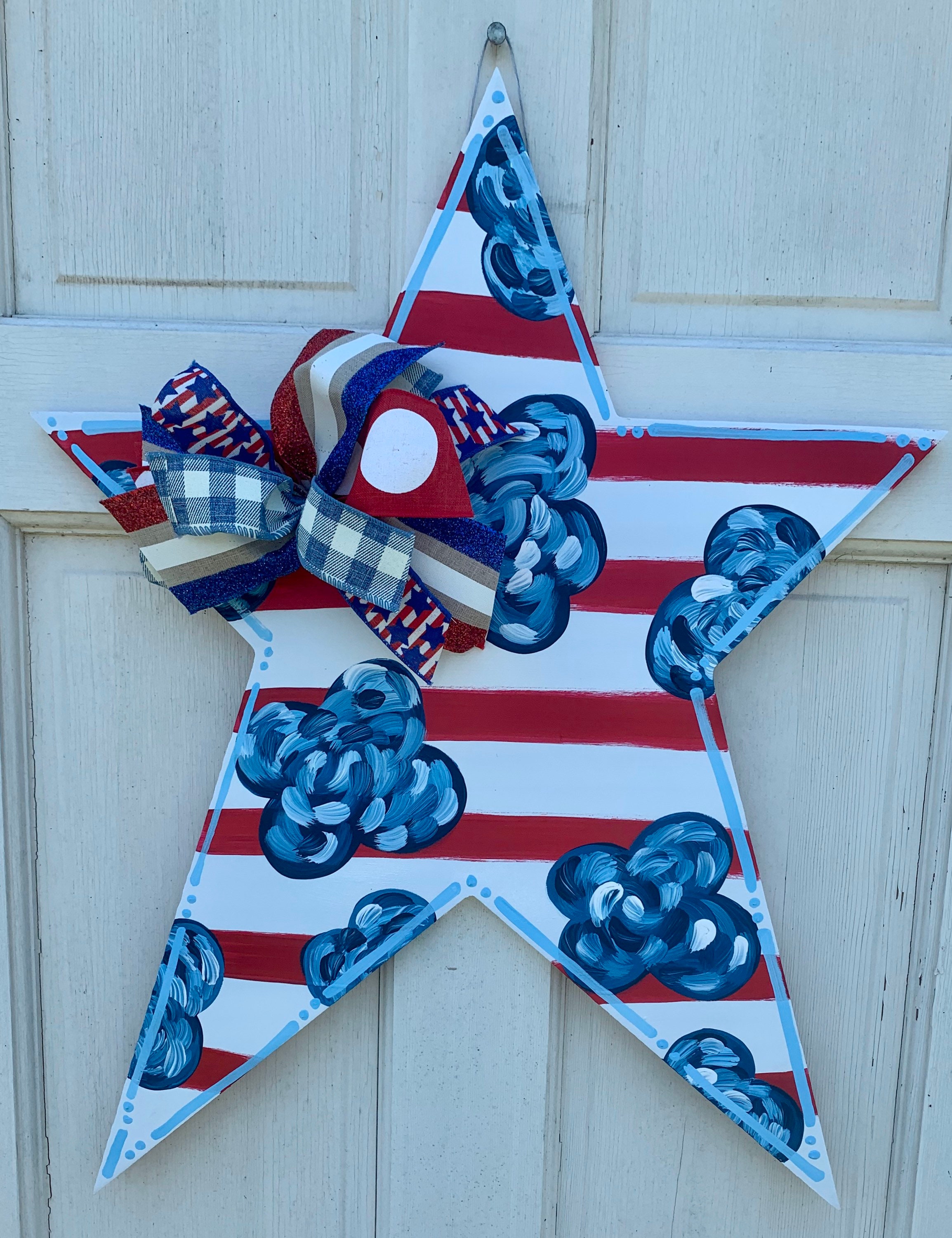 Patriotic Star Door Hanger Etsy