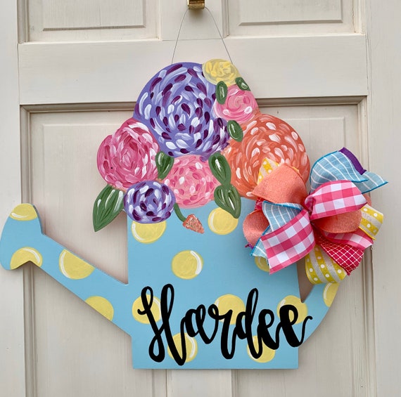 Watering Can Door Hanger Etsy