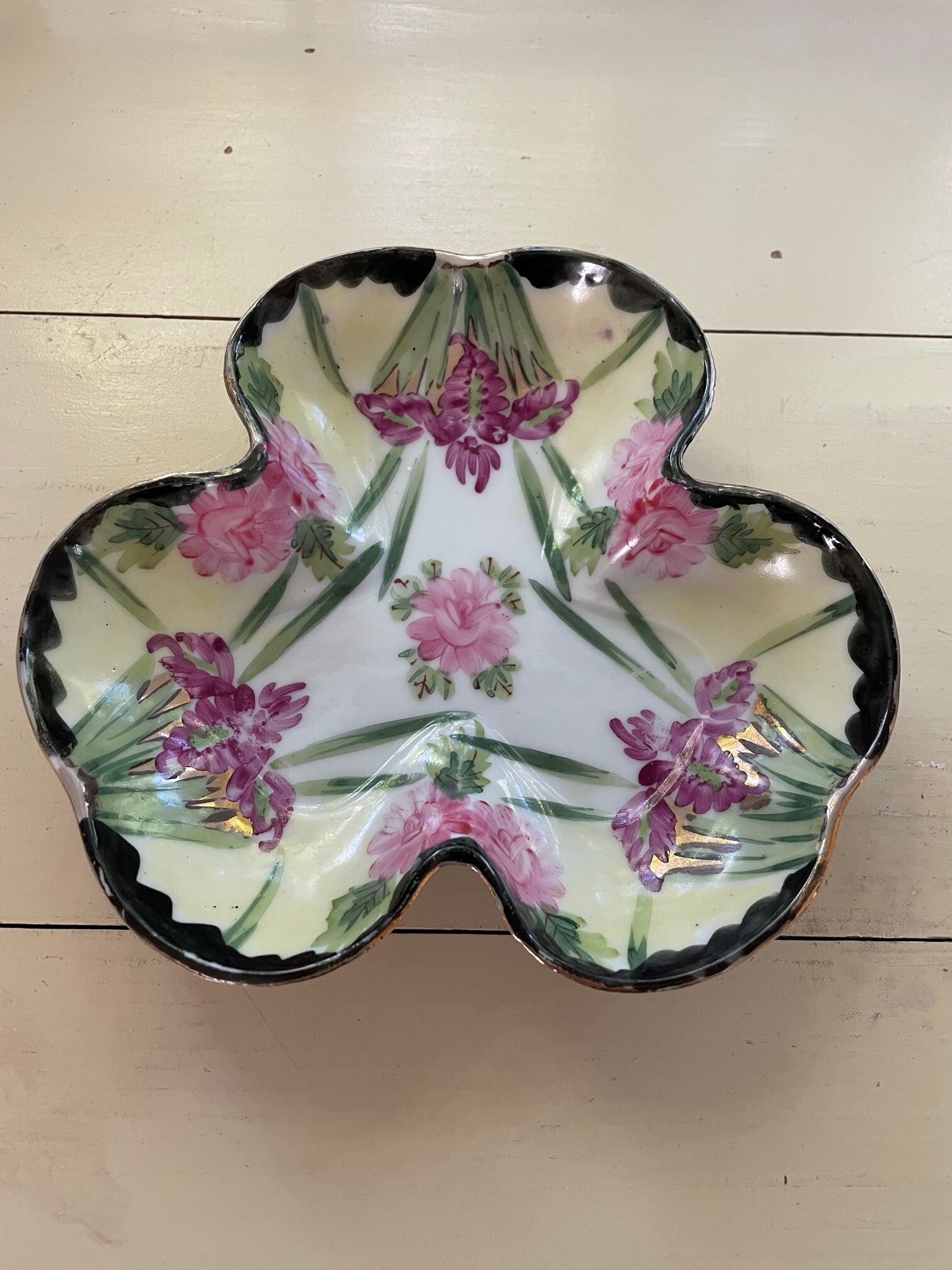 plat De Porcelaine Vintage/Trèfle