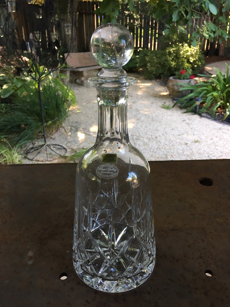 Vintage Samobor Royal Gallery Decanter/24 Pbo/ Hand Cut Lead Crystal