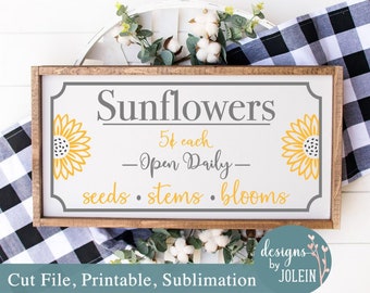 Sunflower Market, Farmhouse SVG, png, eps, jpeg, dxf, sublimation, craft file, Cricut File, Clipart, Silhouette File, Farmhouse