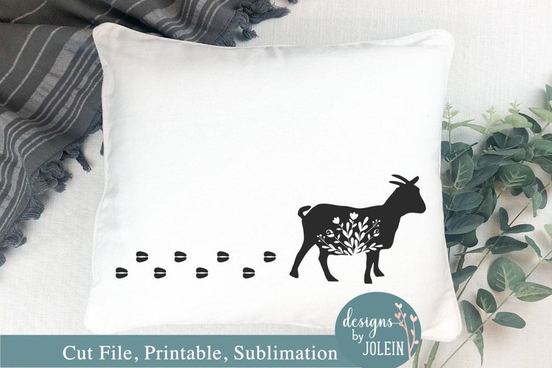 Download Walking Floral Goat Farmhouse SVG png eps jpeg dxf | Etsy