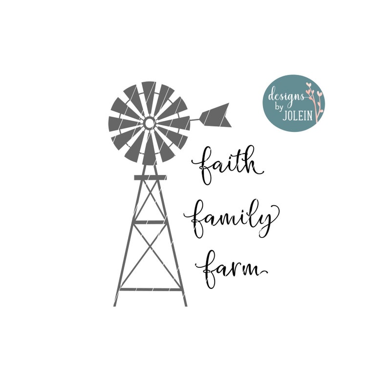 Download Cut File faith family farm windmill png jpeg svg dxf | Etsy