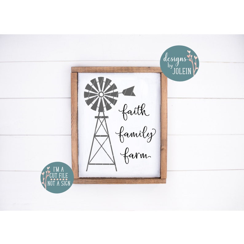 Download Cut File faith family farm windmill png jpeg svg dxf | Etsy