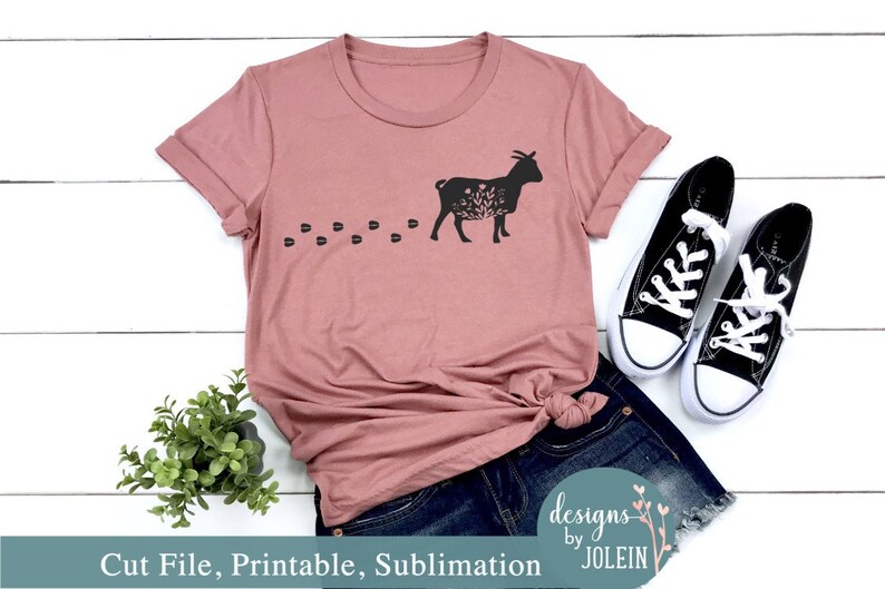 Download Walking Floral Goat Farmhouse SVG png eps jpeg dxf | Etsy