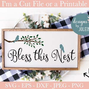 Bless This Nest SVG, Png, Jpeg, Dxf, Eps Craft File for Cutting ...