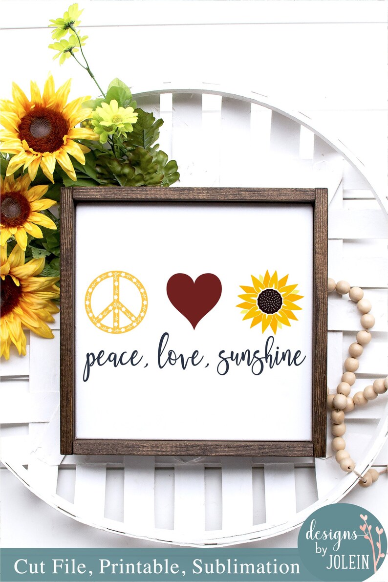 Download Peace Love Sunshine SVG png eps jpeg dxf | Etsy