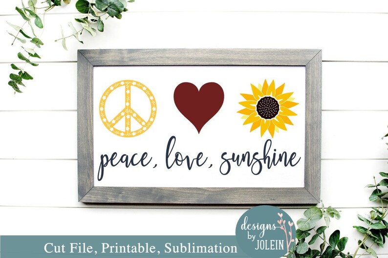 Download Peace Love Sunshine SVG png eps jpeg dxf | Etsy