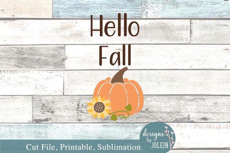 Download Hello Fall Pumpkin & Sunflower Farmhouse SVG png eps jpeg ...