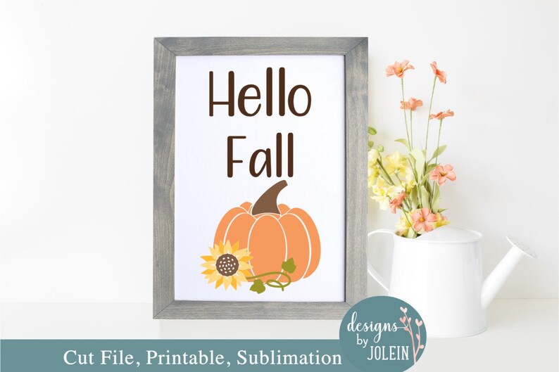 Download Hello Fall Pumpkin & Sunflower Farmhouse SVG png eps jpeg ...