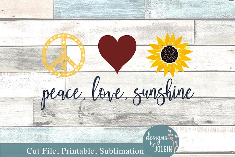 Download Peace Love Sunshine SVG png eps jpeg dxf | Etsy