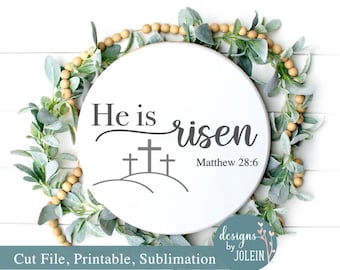 He is risen SVG, png, eps, jpeg, dxf, sublimation, craft file