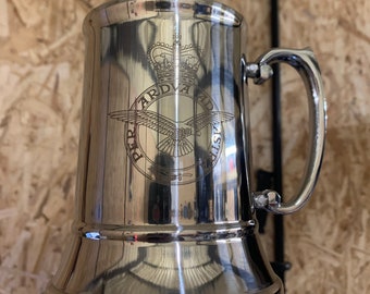 Steel Tankard, MOD Licenced, RAF, Army, Navy, Promotion Gift, Retirement Gift, Leaving Gift, Posting Gift, Authorised Vendor, Military Gift