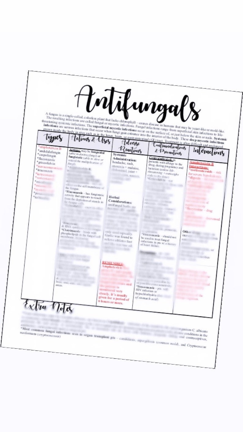 Antifungals Pharmacology Etsy