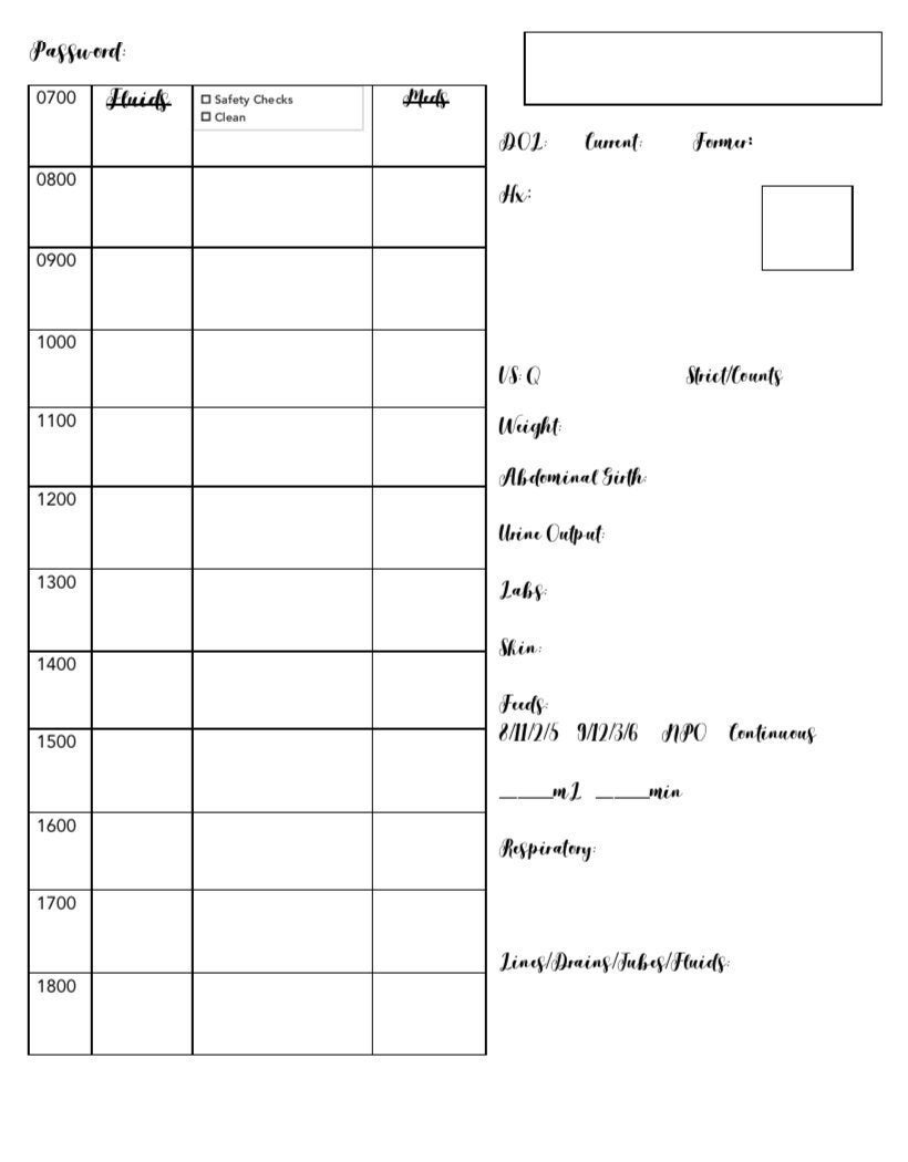 nicu-report-sheet-day-shift-night-shift-etsy for Free Printable Nicu Report Sheet NICU Report Sheet (day Shift & Night Shift) - Etsy for Free Printable Nicu Report Sheet