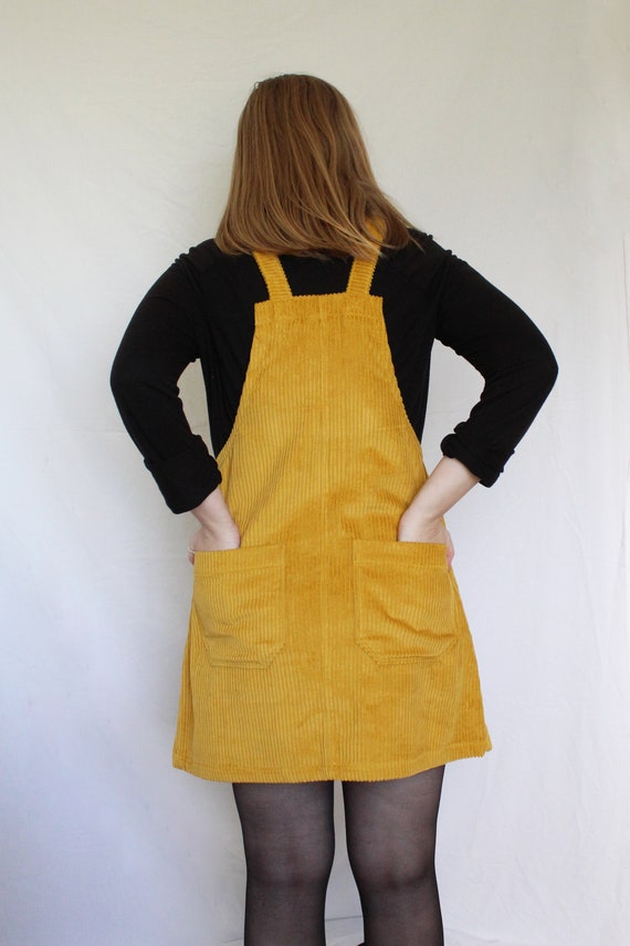 Mustard Corduroy Pinafore Dress 