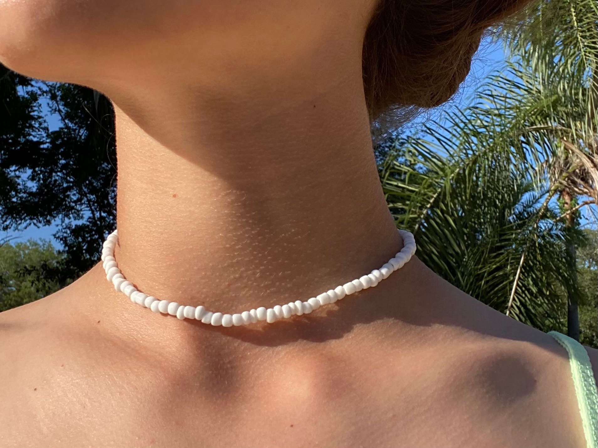 Sandy Style White Choker Necklace, Simple Necklace, Layering Necklace, Beach Necklace, Girls White Choker, Guys Choker - Etsy Sandy Style White Choker Necklace, Simple Necklace, Layering Necklace, Beach Necklace, Girls White Choker, Guys Choker - Etsy