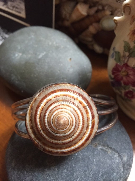 Sterling Shell Spiral Bracelet