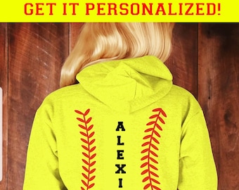 Personalized Softball Hoodie perfect for the softball player in your family!