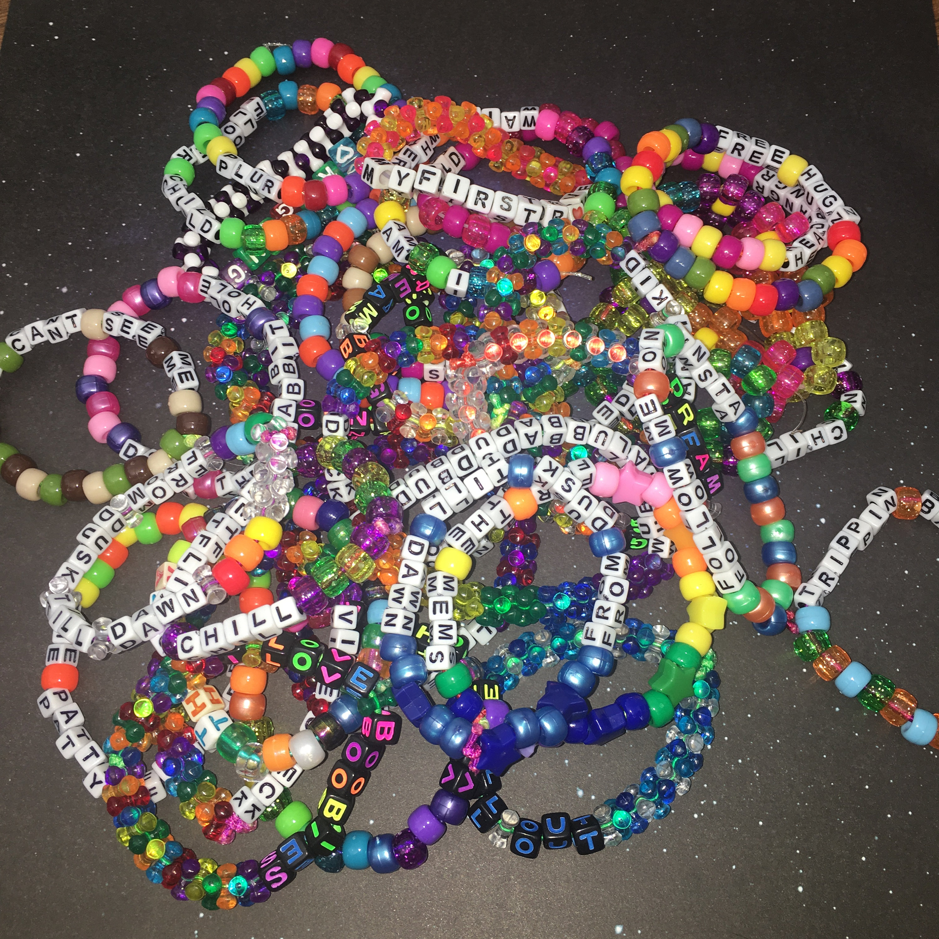 Set of Two Kandi Rave Bracelets “Dream” and “Peace” - $10 - From A Little