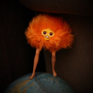 Custom Long Furby Cheeseball Plush: Handmade Oddbody Art Puppet