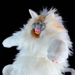 Custom Furby Oddbody Long Fluffy Cat Backpack Handmade Art Plush Puppet Custom Plush Odd  Funny Gifts Weird Gifts Furby Bag Back purse