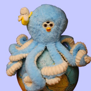 Custom Furby Oddbody Long Furby Octopus Handmade Art Plush Puppet Custom Plush Odd Gifts Funny Gifts Weird Gifts Octopus Puppet