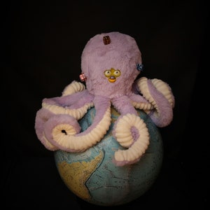 Handmade Octopus Furby Plush: Long Furby Oddbody with Dice Charms