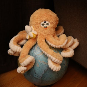 Custom Long Furby Octopus Plush: Handmade Oddbody Art Puppet