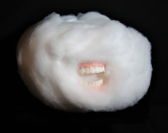 Teeth Cloud, Hanging Cloud, Mouth Art, Multimedia weird stuff, funny creepy gift, oddities, long furby friends, strange décor