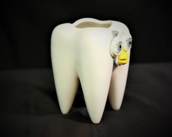 Tooth Furby: Handmade Ceramic Oddity Art Doll