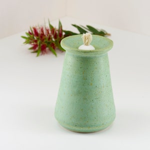 Oil Burner Ceramic Lamp, citronella mozzie repellant, hand thrown stoneware pottery, handmade lamp, scented oil light image 3