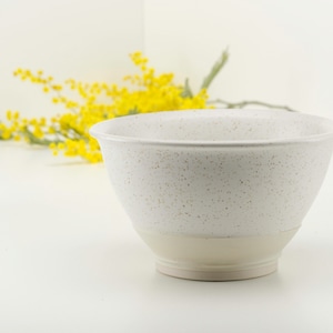 Hand thrown ceramic bowl, serving bowl, smudge bowl, stoneware pottery, speckled satin white glaze image 1