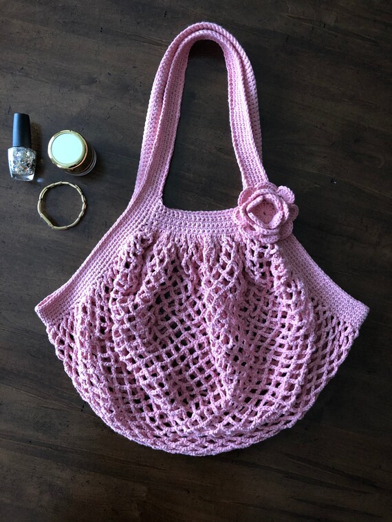 Handmade Crochet French Market Bag | Etsy