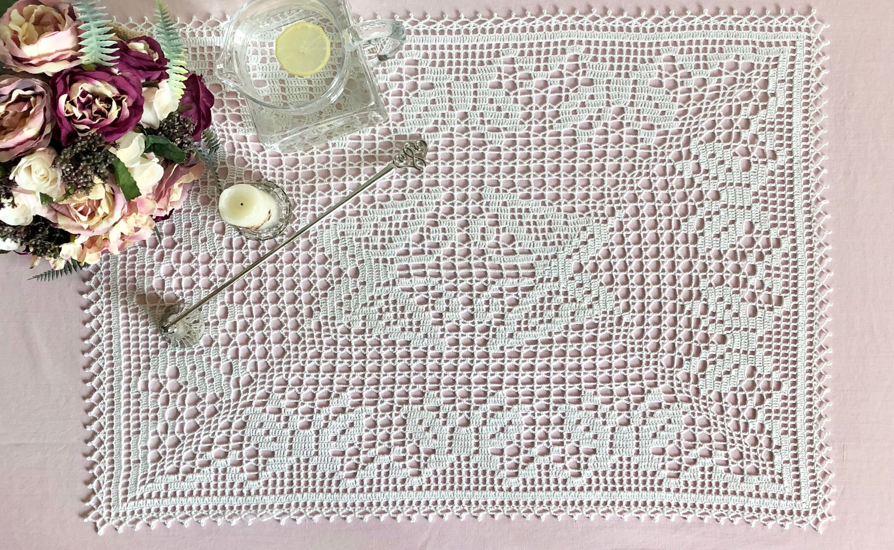 Crochet Home Decor, Crochet Lace Centerpiece, Crochet Coffee Table