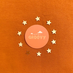 stay groovy vinyl sticker image 1