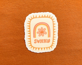 Zonnige stempel vinyl sticker