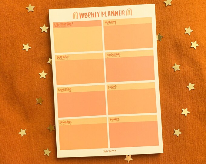 Weekly Planner Notepad Etsy