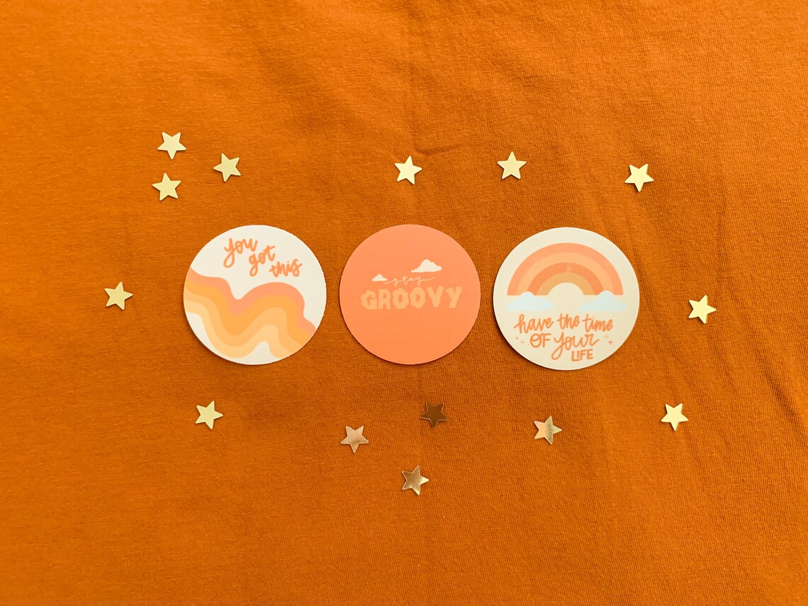 Packing Sticker Groovy Groovy Vinyl Sticker Pack - Etsy